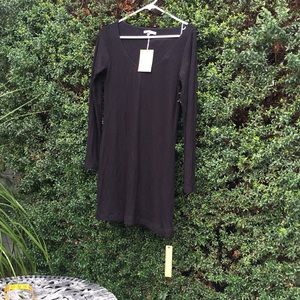 Black rib knit dress